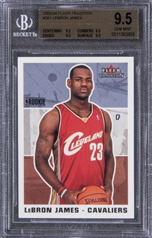 2003-04 Fleer Tradition #261 LeBron James Rookie Card - BGS GEM MINT 9.5 (True Gem)